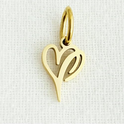 Herz Kunst Initial Alphabet Anhänger DIY Name Personalisierter Geburtstag Edelstahl Damen Modeschmuck AZ Großhandel-YP45237 - P-Goldfarbe von VIEPGJ