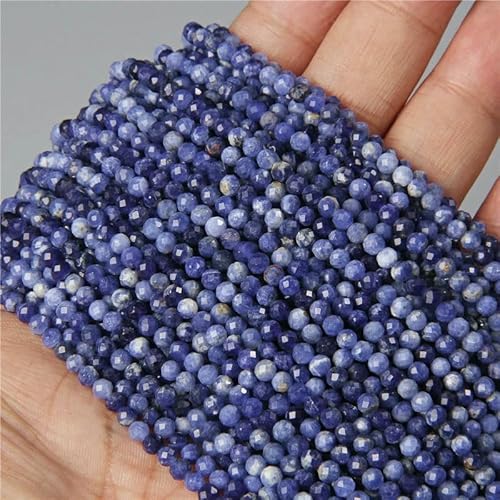 Kleine natürliche facettierte Steinperlen, violetter Glimmer, 2/3/4,0 mm, Quarze, Amethyste, Achate, Fluorit-Kristall, facettierte Perle zur Schmuckherstellung, Nr. 33, Sodalith, 3,0 mm, ca. 1 Kleine natürliche facettierte Steinperlen, violetter Glimmer, 2/3/4,0 mm, Quarze, Amethyste, Achate, Fluorit-Kristall, facettierte Perle zur Schmuckherstellung, Nr. 33, Sodalith, 3,0 mm, ca. 1 von VIEPGJ