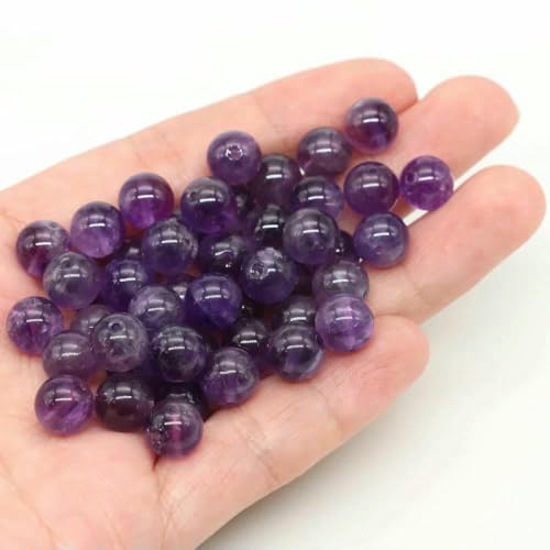 Lose Natursteinperlen, 4, 6, 8, 10 mm, Amethyst, Lava, Türkis, runde Charms, Kristallperlen zur Schmuckherstellung, DIY-Armband, Halskette, Amethyst, 8 mm, 45–46 Stück Lose Natursteinperlen, 4, 6, 8, 10 mm, Amethyst, Lava, Türkis, runde Charms, Kristallperlen zur Schmuckherstellung, DIY-Armband, Halskette, Amethyst, 8 mm, 45–46 Stück von VIEPGJ