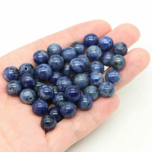 Lose Natursteinperlen, 4, 6, 8, 10 mm, Amethyst, Lava, Türkis, runde Charms, Kristallperlen zur Schmuckherstellung, DIY-Armband, Halskette, Blauer Sodalith, 10 mm, 36–39 Stück Lose Natursteinperlen, 4, 6, 8, 10 mm, Amethyst, Lava, Türkis, runde Charms, Kristallperlen zur Schmuckherstellung, DIY-Armband, Halskette, Blauer Sodalith, 10 mm, 36–39 Stück von VIEPGJ