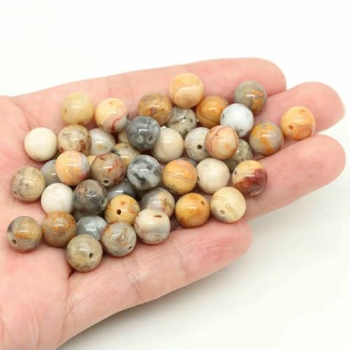 Lose Natursteinperlen, 4, 6, 8, 10 mm, Amethyst, Lava, Türkis, runde Charms, Kristallperlen zur Schmuckherstellung, DIY-Armband, Halskette, Crazy Achat, 10 mm, 36–39 Stück Lose Natursteinperlen, 4, 6, 8, 10 mm, Amethyst, Lava, Türkis, runde Charms, Kristallperlen zur Schmuckherstellung, DIY-Armband, Halskette, Crazy Achat, 10 mm, 36–39 Stück von VIEPGJ