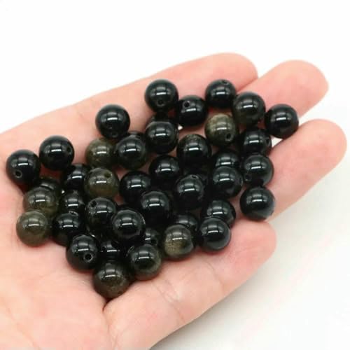 Lose Natursteinperlen, 4, 6, 8, 10 mm, Amethyst, Lava, Türkis, runde Charms, Kristallperlen zur Schmuckherstellung, DIY-Armband, Halskette, Gold-Obsidian, 4,0 mm, 85 bis 90 Stück Lose Natursteinperlen, 4, 6, 8, 10 mm, Amethyst, Lava, Türkis, runde Charms, Kristallperlen zur Schmuckherstellung, DIY-Armband, Halskette, Gold-Obsidian, 4,0 mm, 85 bis 90 Stück von VIEPGJ