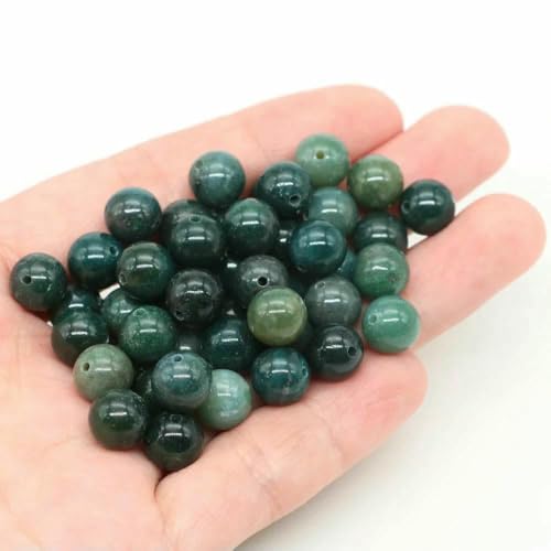 Lose Natursteinperlen, 4, 6, 8, 10 mm, Amethyst, Lava, Türkis, runde Charms, Kristallperlen zur Schmuckherstellung, DIY-Armband, Halskette, Moosachat, 10 mm, 36–39 Stück Lose Natursteinperlen, 4, 6, 8, 10 mm, Amethyst, Lava, Türkis, runde Charms, Kristallperlen zur Schmuckherstellung, DIY-Armband, Halskette, Moosachat, 10 mm, 36–39 Stück von VIEPGJ