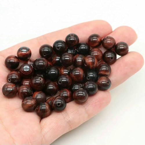 Lose Natursteinperlen, 4, 6, 8, 10 mm, Amethyst, Lava, Türkis, runde Charms, Kristallperlen zur Schmuckherstellung, DIY-Armband, Halskette, Roter Tigerauge, 10 mm, 36–39 Stück Lose Natursteinperlen, 4, 6, 8, 10 mm, Amethyst, Lava, Türkis, runde Charms, Kristallperlen zur Schmuckherstellung, DIY-Armband, Halskette, Roter Tigerauge, 10 mm, 36–39 Stück von VIEPGJ