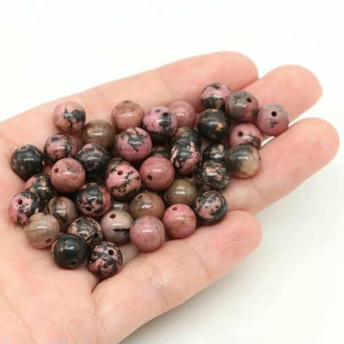 Lose Natursteinperlen, 4, 6, 8, 10 mm, Amethyst, Lava, Türkis, runde Charms, Kristallperlen zur Schmuckherstellung, DIY-Armband, Halskette, Schwarzer Rhodonit, 10 mm, 36–39 Stück Lose Natursteinperlen, 4, 6, 8, 10 mm, Amethyst, Lava, Türkis, runde Charms, Kristallperlen zur Schmuckherstellung, DIY-Armband, Halskette, Schwarzer Rhodonit, 10 mm, 36–39 Stück von VIEPGJ