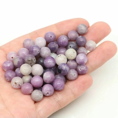 Lose Natursteinperlen, 4, 6, 8, 10 mm, Amethyst, Lava, Türkis, runde Charms, Kristallperlen zur Schmuckherstellung, DIY-Armband, Halskette, lila Lepidolith, 8 mm, 45–46 Stück Lose Natursteinperlen, 4, 6, 8, 10 mm, Amethyst, Lava, Türkis, runde Charms, Kristallperlen zur Schmuckherstellung, DIY-Armband, Halskette, lila Lepidolith, 8 mm, 45–46 Stück von VIEPGJ
