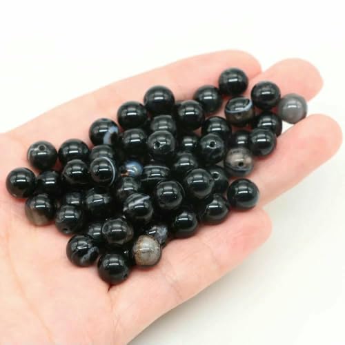Lose Natursteinperlen, 4, 6, 8, 10 mm, Amethyst, Lava, Türkis, runde Charms, Kristallperlen zur Schmuckherstellung, DIY-Armband, Halskette – Schwarz gestreifter Achat – 8 mm – 4 Lose Natursteinperlen, 4, 6, 8, 10 mm, Amethyst, Lava, Türkis, runde Charms, Kristallperlen zur Schmuckherstellung, DIY-Armband, Halskette – Schwarz gestreifter Achat – 8 mm – 4 von VIEPGJ