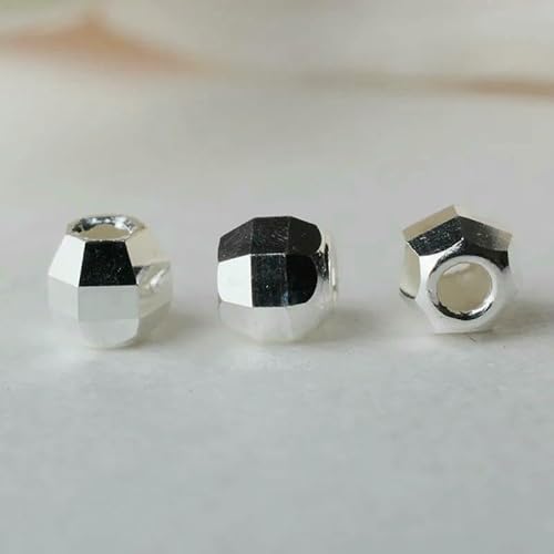 Massive 925 Sterling Splitter Nahtlos Facettierte Perlen Rund Spacer Spiegelschnitt Lose Perle zur Schmuckherstellung 2 mm 3,0 mm, 1Stk-4,0 mm Massive 925 Sterling Splitter Nahtlos Facettierte Perlen Rund Spacer Spiegelschnitt Lose Perle zur Schmuckherstellung 2 mm 3,0 mm, 1Stk-4,0 mm von VIEPGJ