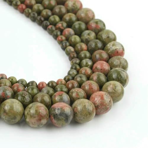 Mineralperlen im 47-Stil, Naturstein, Amazonit, Rhodonit, Sediment, Jade, Jaspis, Steinperlen zur Schmuckherstellung, DIY-Armband, 15 Zoll, Unakit, 4,0 mm, 91 Perlen Mineralperlen im 47-Stil, Naturstein, Amazonit, Rhodonit, Sediment, Jade, Jaspis, Steinperlen zur Schmuckherstellung, DIY-Armband, 15 Zoll, Unakit, 4,0 mm, 91 Perlen von VIEPGJ