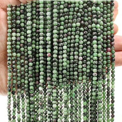 Natürliche 4,0 mm gemischte Turmalinperlen, kleine lose facettierte Edelsteinperlen zur Schmuckherstellung, DIY-Zubehör, Epidot, L.1–4–4,5 mm (90 Stück) von VIEPGJ
