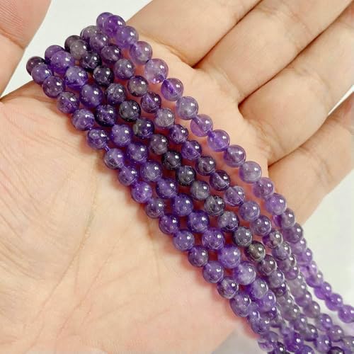 Natürliche Amethyst-Steinperlen, violetter Quarzkristall, unregelmäßige Edelsteinperlen zur Schmuckherstellung, Ohrringe, Armbänder, Halsketten, Zubehör, Nr. 35 von VIEPGJ