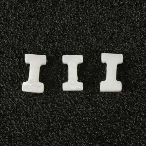 Natürliche Buchstaben-Perlen aus Perlmutt, A bis Z, 26 Alphabet-Muschel-Charms, Perlen zur Schmuckherstellung, handgefertigte DIY-Armbänder, I, 11 x 3,0 mm, 2 Stück von VIEPGJ