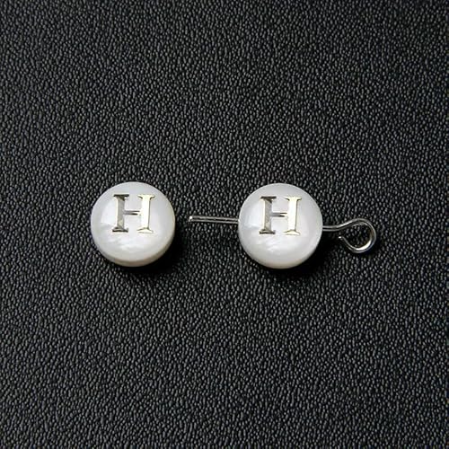 Natürliche Muschel-Alphabet-Perlen, rund, flach, goldfarben, Buchstaben aus Perlmutt, für die Schmuckherstellung, Armbänder, DIY-Zubehör, 8 mm, H, 10 Stück Natürliche Muschel-Alphabet-Perlen, rund, flach, goldfarben, Buchstaben aus Perlmutt, für die Schmuckherstellung, Armbänder, DIY-Zubehör, 8 mm, H, 10 Stück von VIEPGJ