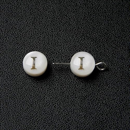 Natürliche Muschel-Alphabet-Perlen, rund, flach, goldfarben, Buchstaben aus Perlmutt, für die Schmuckherstellung, Armbänder, DIY-Zubehör, 8 mm, I, 5 Stück Natürliche Muschel-Alphabet-Perlen, rund, flach, goldfarben, Buchstaben aus Perlmutt, für die Schmuckherstellung, Armbänder, DIY-Zubehör, 8 mm, I, 5 Stück von VIEPGJ