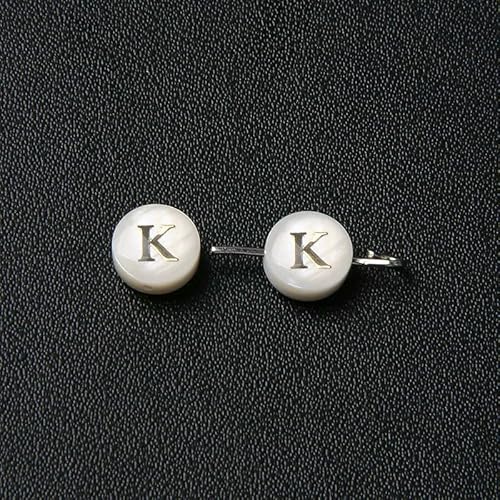 Natürliche Muschel-Alphabet-Perlen, rund, flach, goldfarben, Buchstaben aus Perlmutt, für die Schmuckherstellung, Armbänder, DIY-Zubehör, 8 mm, K, 10 Stück Natürliche Muschel-Alphabet-Perlen, rund, flach, goldfarben, Buchstaben aus Perlmutt, für die Schmuckherstellung, Armbänder, DIY-Zubehör, 8 mm, K, 10 Stück von VIEPGJ