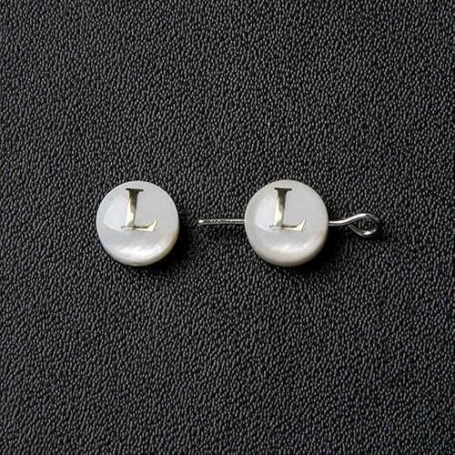 Natürliche Muschel-Alphabet-Perlen, rund, flach, goldfarben, Buchstaben aus Perlmutt, für die Schmuckherstellung, Armbänder, DIY-Zubehör, 8 mm, L, 2 Stück Natürliche Muschel-Alphabet-Perlen, rund, flach, goldfarben, Buchstaben aus Perlmutt, für die Schmuckherstellung, Armbänder, DIY-Zubehör, 8 mm, L, 2 Stück von VIEPGJ