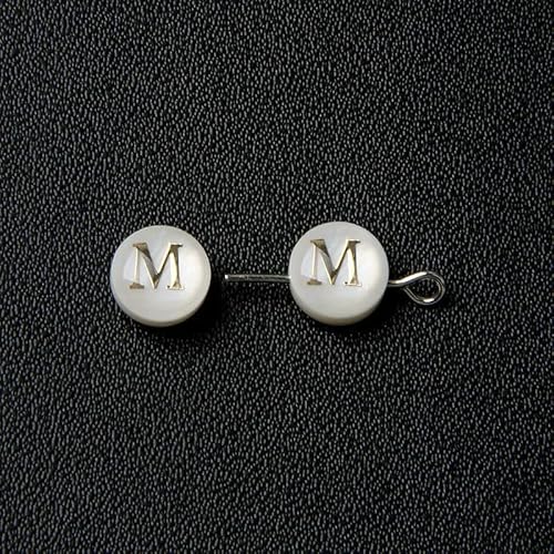 Natürliche Muschel-Alphabet-Perlen, rund, flach, goldfarben, Buchstaben aus Perlmutt, für die Schmuckherstellung, Armbänder, DIY-Zubehör, 8 mm, M, 2 Stück Natürliche Muschel-Alphabet-Perlen, rund, flach, goldfarben, Buchstaben aus Perlmutt, für die Schmuckherstellung, Armbänder, DIY-Zubehör, 8 mm, M, 2 Stück von VIEPGJ