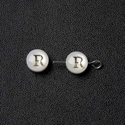 Natürliche Muschel-Alphabet-Perlen, rund, flach, goldfarben, Buchstaben aus Perlmutt, für die Schmuckherstellung, Armbänder, DIY-Zubehör, 8 mm, R, 5 Stück Natürliche Muschel-Alphabet-Perlen, rund, flach, goldfarben, Buchstaben aus Perlmutt, für die Schmuckherstellung, Armbänder, DIY-Zubehör, 8 mm, R, 5 Stück von VIEPGJ