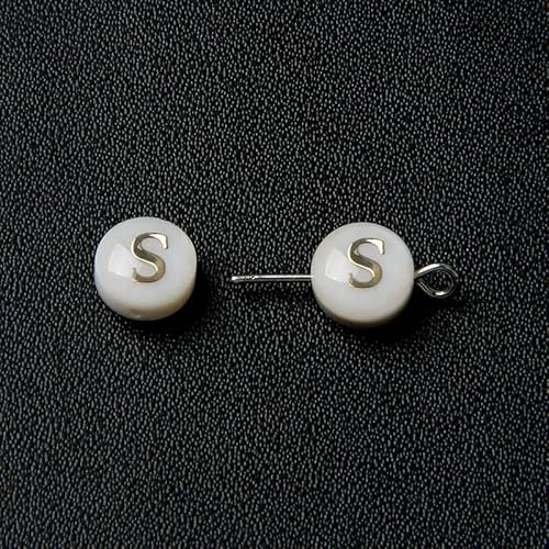 Natürliche Muschel-Alphabet-Perlen, rund, flach, goldfarben, Buchstaben aus Perlmutt, für die Schmuckherstellung, Armbänder, DIY-Zubehör, 8 mm, S, 10 Stück Natürliche Muschel-Alphabet-Perlen, rund, flach, goldfarben, Buchstaben aus Perlmutt, für die Schmuckherstellung, Armbänder, DIY-Zubehör, 8 mm, S, 10 Stück von VIEPGJ