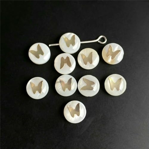 Natürliche Muschel-Alphabet-Perlen, rund, flach, goldfarben, Buchstaben aus Perlmutt, für die Schmuckherstellung, Armbänder, DIY-Zubehör, 8 mm, Schmetterling 7–8 mm, a, 5 Stück Natürliche Muschel-Alphabet-Perlen, rund, flach, goldfarben, Buchstaben aus Perlmutt, für die Schmuckherstellung, Armbänder, DIY-Zubehör, 8 mm, Schmetterling 7–8 mm, a, 5 Stück von VIEPGJ