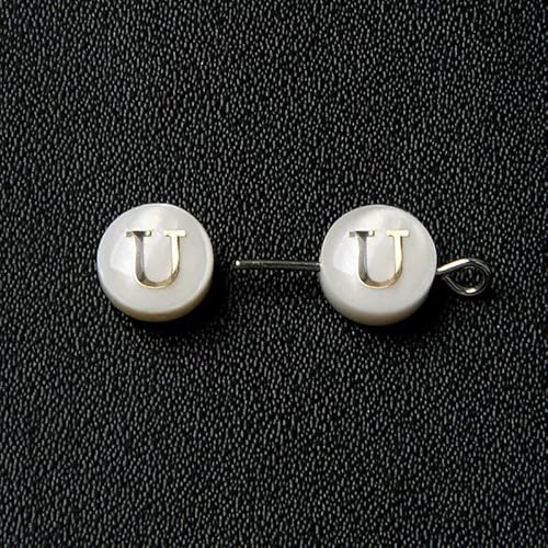 Natürliche Muschel-Alphabet-Perlen, rund, flach, goldfarben, Buchstaben aus Perlmutt, für die Schmuckherstellung, Armbänder, DIY-Zubehör, 8 mm, U, 2 Stück Natürliche Muschel-Alphabet-Perlen, rund, flach, goldfarben, Buchstaben aus Perlmutt, für die Schmuckherstellung, Armbänder, DIY-Zubehör, 8 mm, U, 2 Stück von VIEPGJ