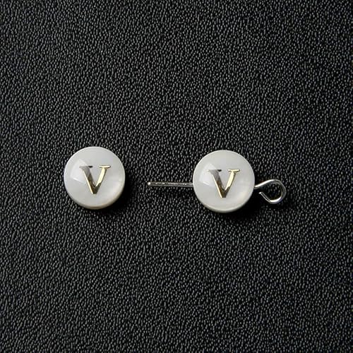 Natürliche Muschel-Alphabet-Perlen, rund, flach, goldfarben, Buchstaben aus Perlmutt, für die Schmuckherstellung, Armbänder, DIY-Zubehör, 8 mm, V, 5 Stück Natürliche Muschel-Alphabet-Perlen, rund, flach, goldfarben, Buchstaben aus Perlmutt, für die Schmuckherstellung, Armbänder, DIY-Zubehör, 8 mm, V, 5 Stück von VIEPGJ