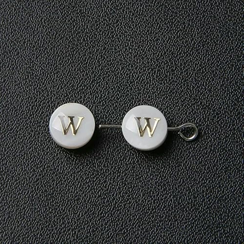 Natürliche Muschel-Alphabet-Perlen, rund, flach, goldfarben, Buchstaben aus Perlmutt, für die Schmuckherstellung, Armbänder, DIY-Zubehör, 8 mm, W, 2 Stück Natürliche Muschel-Alphabet-Perlen, rund, flach, goldfarben, Buchstaben aus Perlmutt, für die Schmuckherstellung, Armbänder, DIY-Zubehör, 8 mm, W, 2 Stück von VIEPGJ