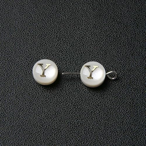Natürliche Muschel-Alphabet-Perlen, rund, flach, goldfarben, Buchstaben aus Perlmutt, für die Schmuckherstellung, Armbänder, DIY-Zubehör, 8 mm, Y, 2 Stück Natürliche Muschel-Alphabet-Perlen, rund, flach, goldfarben, Buchstaben aus Perlmutt, für die Schmuckherstellung, Armbänder, DIY-Zubehör, 8 mm, Y, 2 Stück von VIEPGJ