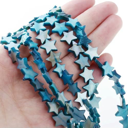 Natürliche Muschelperlen, bunt, Perlmutt, Sterne, Muschel, Pentagramm-Form, Perlen, 6, 8, 10, 12 mm, für Armband, Halskette, Schmuckherstellung, Dunkelblau, 10 mm, ca. 43 Stück Natürliche Muschelperlen, bunt, Perlmutt, Sterne, Muschel, Pentagramm-Form, Perlen, 6, 8, 10, 12 mm, für Armband, Halskette, Schmuckherstellung, Dunkelblau, 10 mm, ca. 43 Stück von VIEPGJ