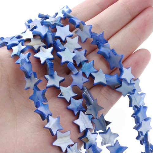 Natürliche Muschelperlen, bunt, Perlmutt, Sterne, Muschel, Pentagramm-Form, Perlen, 6, 8, 10, 12 mm, für die Herstellung von Armbändern und Halsketten, Blau, 12 mm, ca. 38 Stück Natürliche Muschelperlen, bunt, Perlmutt, Sterne, Muschel, Pentagramm-Form, Perlen, 6, 8, 10, 12 mm, für die Herstellung von Armbändern und Halsketten, Blau, 12 mm, ca. 38 Stück von VIEPGJ
