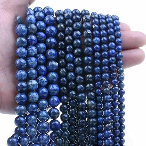 Natürliche Selenit-Steinperlen, 6–10 mm, nahezu runde Halbedelsteinperlen, Zubehör zur Schmuckherstellung, Lapislazuli, selten, 10–10,5 mm (35–37 Stück) von VIEPGJ