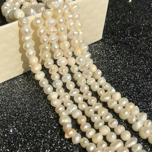 Natürliche Süßwasserperle, unregelmäßige Zuchtperlen, kleine Perlen, Stanzperlen für die Schmuckherstellung, DIY-Halsketten und Armbänder für Damen, Typ 8, 5–6 mm von VIEPGJ