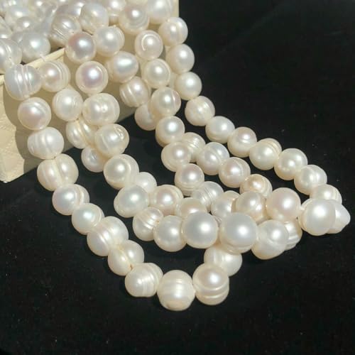 Natürliche Süßwasserperle, unregelmäßige Zuchtperlen, kleine Perlen, Stanzperlen zur Schmuckherstellung, DIY-Halskette oder Armband für Damen, Typ 34, 9–10 mm von VIEPGJ