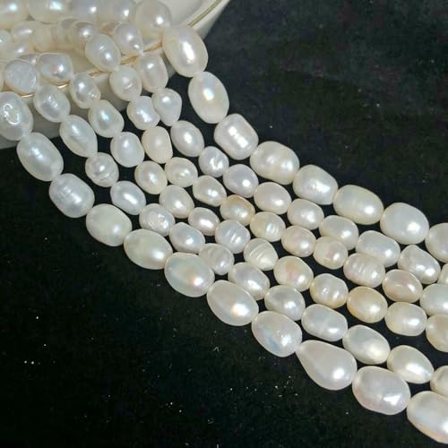 Natürliche Süßwasserperle, unregelmäßige Zuchtperlen, kleine Perlen, Stanzperlen zur Schmuckherstellung, DIY-Halskette oder Armband für Damen, Typ 45, 6–7 x 8 mm von VIEPGJ