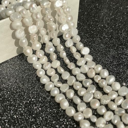 Natürliche Süßwasserperle, unregelmäßige Zuchtperlen, kleine Perlen, Stanzperlen zur Schmuckherstellung, DIY-Halsketten und Armbänder für Damen, Typ 21, 6–7 mm von VIEPGJ