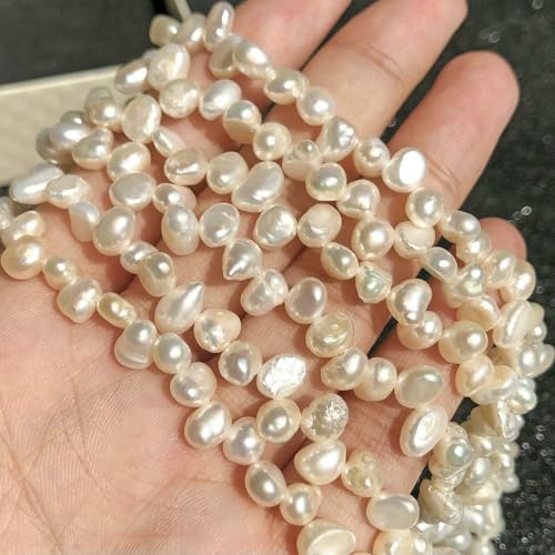 Natürliche Süßwasserperle, unregelmäßige Zuchtperlen, kleine Perlen, Stanzperlen zur Schmuckherstellung, DIY-Halsketten und Armbänder für Damen, Typ 35, 6–7 mm von VIEPGJ