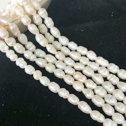 Natürliche Süßwasserperle, unregelmäßige Zuchtperlen, kleine Perlen, Stanzperlen zur Schmuckherstellung, DIY-Halsketten und Armbänder für Damen, Typ 43, 3,5 x 5 mm von VIEPGJ