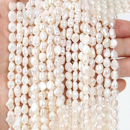 Natürliche Süßwasserperle mit geradem Loch, lose, unregelmäßige Perlen für Armband, Halskette, Ohrringe, DIY-Schmuckherstellung, ZK 6–7 mm, 10 Stränge Natürliche Süßwasserperle mit geradem Loch, lose, unregelmäßige Perlen für Armband, Halskette, Ohrringe, DIY-Schmuckherstellung, ZK 6–7 mm, 10 Stränge von VIEPGJ