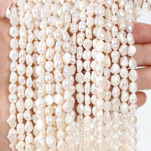 Natürliche Süßwasserperle mit geradem Loch, lose, unregelmäßige Perlen für Armband, Halskette, Ohrringe, DIY-Schmuckherstellung, ZK 7–8 mm, 10 Stränge Natürliche Süßwasserperle mit geradem Loch, lose, unregelmäßige Perlen für Armband, Halskette, Ohrringe, DIY-Schmuckherstellung, ZK 7–8 mm, 10 Stränge von VIEPGJ