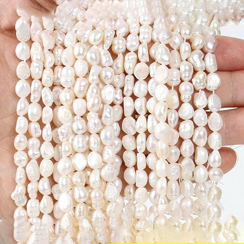 Natürliche Süßwasserperle mit geradem Loch, lose, unregelmäßige Perlen für Armband, Halskette, Ohrringe, DIY-Schmuckherstellung, ZK 8–9 mm, 10 Stränge Natürliche Süßwasserperle mit geradem Loch, lose, unregelmäßige Perlen für Armband, Halskette, Ohrringe, DIY-Schmuckherstellung, ZK 8–9 mm, 10 Stränge von VIEPGJ