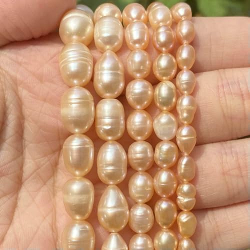 Natürliche Süßwasserperlen, unregelmäßige Form, lose Perlen zur Schmuckherstellung, DIY-Halskette, Armband, Reisorange A, 10–11 mm von VIEPGJ