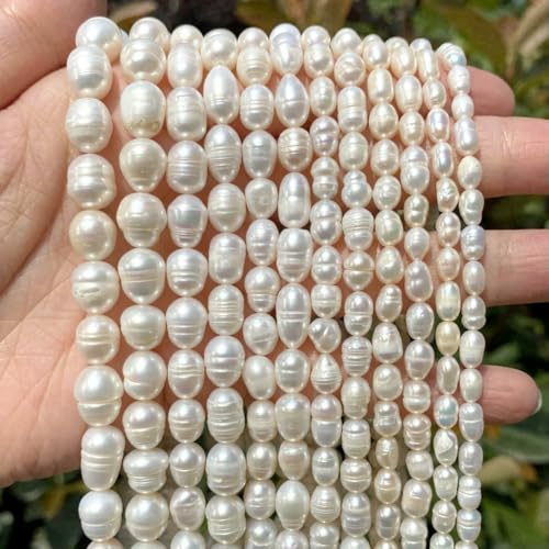 Natürliche Süßwasserperlen, unregelmäßige Form, lose Perlen zur Schmuckherstellung, DIY-Halskette, Armband, Reisperle, 7–8 mm von VIEPGJ