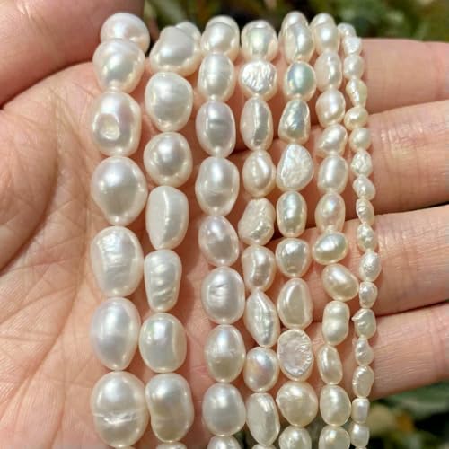 Natürliche Süßwasserperlen, unregelmäßige Form, lose Perlen zur Schmuckherstellung, DIY-Halskette, Armband, unregelmäßige Perle, 7–8 mm von VIEPGJ