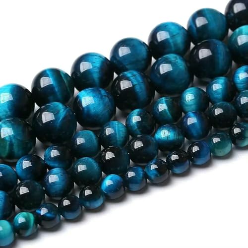 Natürliche hellblaue Tigerauge-Steinperlen, rund, lose Abstandsperlen für die Schmuckherstellung, Armbänder, DIY-Zubehör, 4/6/8/10/12 mm, 38,1 cm, Bildfarbe, 12 mm von VIEPGJ