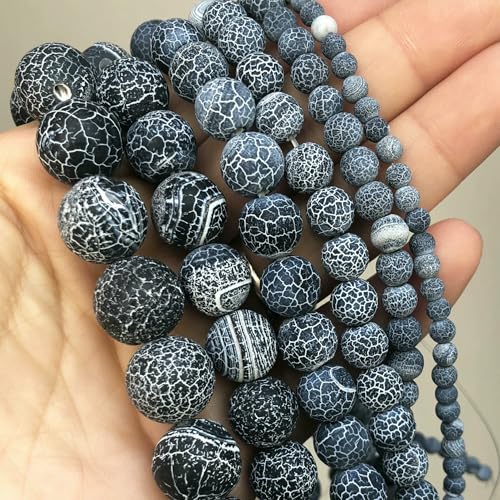 Natürliche runde Tigeraugen, Amazoniten, Lava, Türkisen, Achate, Jaspis, Granat, Abstandshalter, lose Steinperlen für Armbänder, Schmuckherstellung zum Selbermachen – Frostgrauer Achat – Natürliche runde Tigeraugen, Amazoniten, Lava, Türkisen, Achate, Jaspis, Granat, Abstandshalter, lose Steinperlen für Armbänder, Schmuckherstellung zum Selbermachen – Frostgrauer Achat – von VIEPGJ