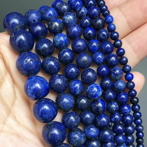 Natürliche runde Tigeraugen, Amazoniten, Lava, Türkisen, Achate, Jaspis, Granat, Abstandshalter, lose Steinperlen für Armbänder, Schmuckherstellung zum Selbermachen – Lapislazuli – 10 m Natürliche runde Tigeraugen, Amazoniten, Lava, Türkisen, Achate, Jaspis, Granat, Abstandshalter, lose Steinperlen für Armbänder, Schmuckherstellung zum Selbermachen – Lapislazuli – 10 m von VIEPGJ