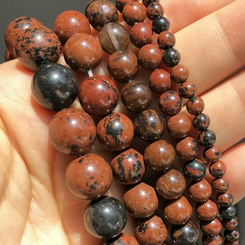 Natürliche runde Tigeraugen, Amazoniten, Lava, Türkisen, Achate, Jaspis, Granat, Abstandshalter, lose Steinperlen für Armbänder, Schmuckherstellung zum Selbermachen – Mahagoni-Obsidian – Natürliche runde Tigeraugen, Amazoniten, Lava, Türkisen, Achate, Jaspis, Granat, Abstandshalter, lose Steinperlen für Armbänder, Schmuckherstellung zum Selbermachen – Mahagoni-Obsidian – von VIEPGJ