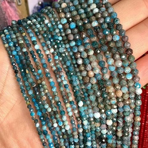 Natürlicher Edelstein Lapislazuli, facettierte runde Perlen zur Schmuckherstellung, DIY-Armband, Halskette, 2 mm, 3,0 mm, 4,0 mm, Apitat (A) – 4,0 mm, 93 Stück von VIEPGJ