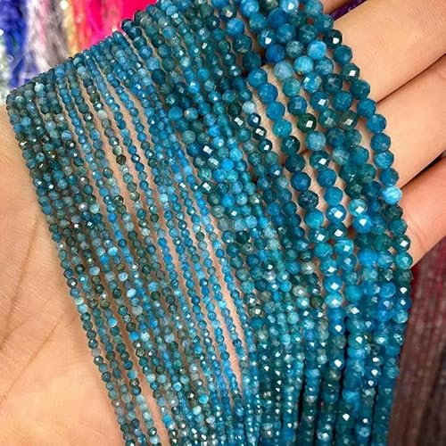Natürlicher Edelstein Lapislazuli, facettierte runde Perlen zur Schmuckherstellung, DIY-Armband, Halskette, 2 mm, 3,0 mm, 4,0 mm, Apitat (AAA) – 2 mm, 186 Stück von VIEPGJ