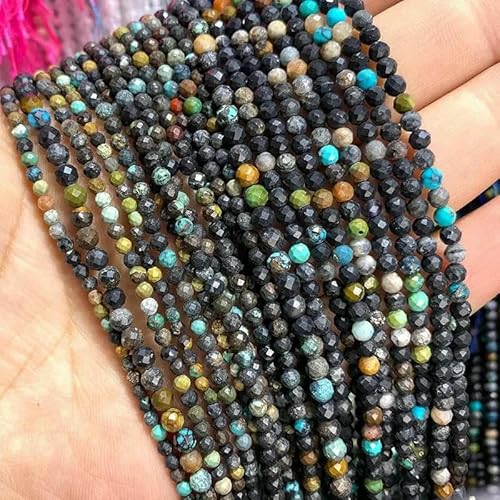 Natürlicher Edelstein Lapislazuli, facettierte runde Perlen zur Schmuckherstellung, DIY-Armband, Halskette, 2 mm, 3,0 mm, 4,0 mm, afrikanisches Türkis (A-4,0 mm, 93 Stück Natürlicher Edelstein Lapislazuli, facettierte runde Perlen zur Schmuckherstellung, DIY-Armband, Halskette, 2 mm, 3,0 mm, 4,0 mm, afrikanisches Türkis (A-4,0 mm, 93 Stück von VIEPGJ